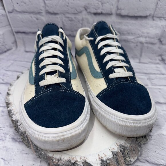 Vans OG Style 36 Blue Beige Men 9.5 Women 11 Skate Shoes Sneakers Retro - Picture 2 of 11
